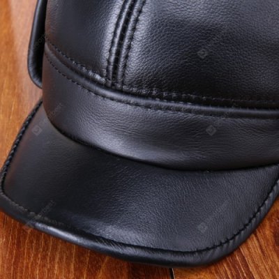 Haining Leather Hat Men's Winter Warm Cowhide Hat Cold Elderly Duck Tongue Ear Skin Hat