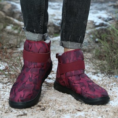 High-top Waterproof Cotton Shoes Winter Plus Velvet Snow Boots Couple Large Size