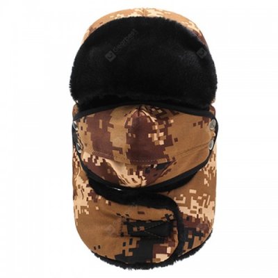 Men Camouflage Thick Ear Protective Bomber Hat Stylish Warm Cap